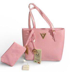 Valentino Orlandi Pink Tote with Matching Wristlet
